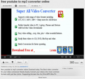 youtube mp3 converter - complete with malware