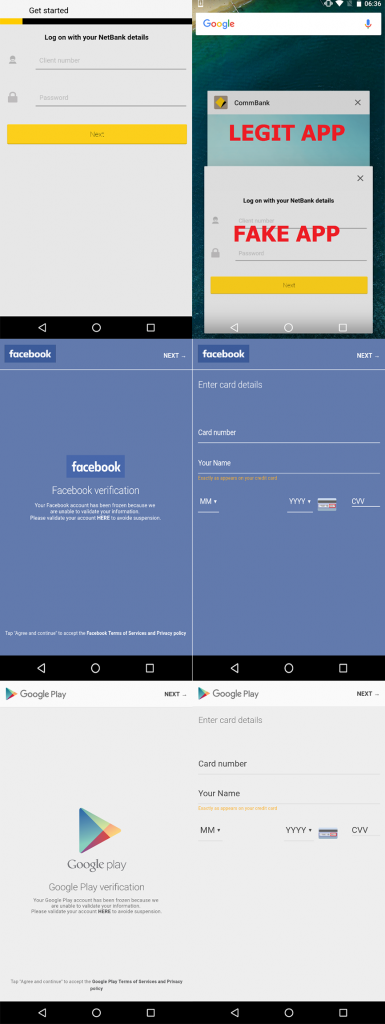 Figure 2: How a Trojan Banking Application Tricks Users