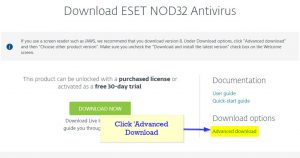 Download an old ESET version